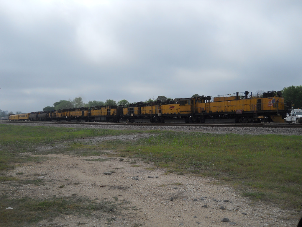 LMIX  15 RG  1Apr2011  Rail Grinder Train sitting in the yard